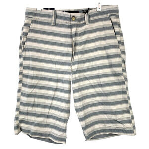 PD&C Striped Blue White Cotton Chino Shorts Mens Shorts Size 34 NWT